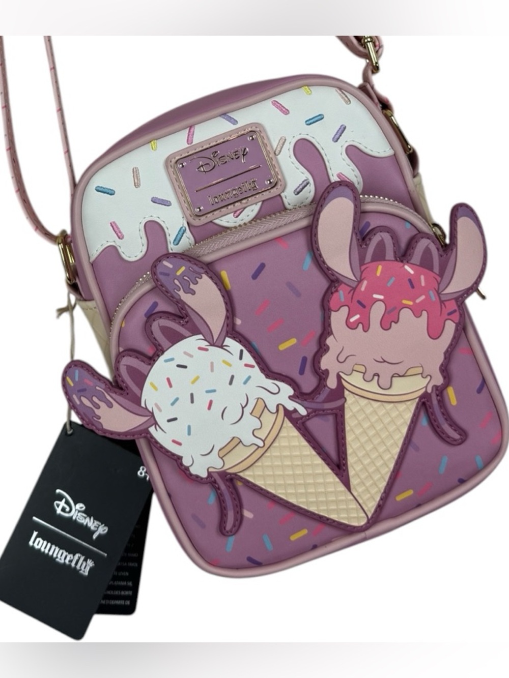 NWT Loungefly Disney Lilo & Stitch Angel Ice Cream Cone Crossbody Bag
